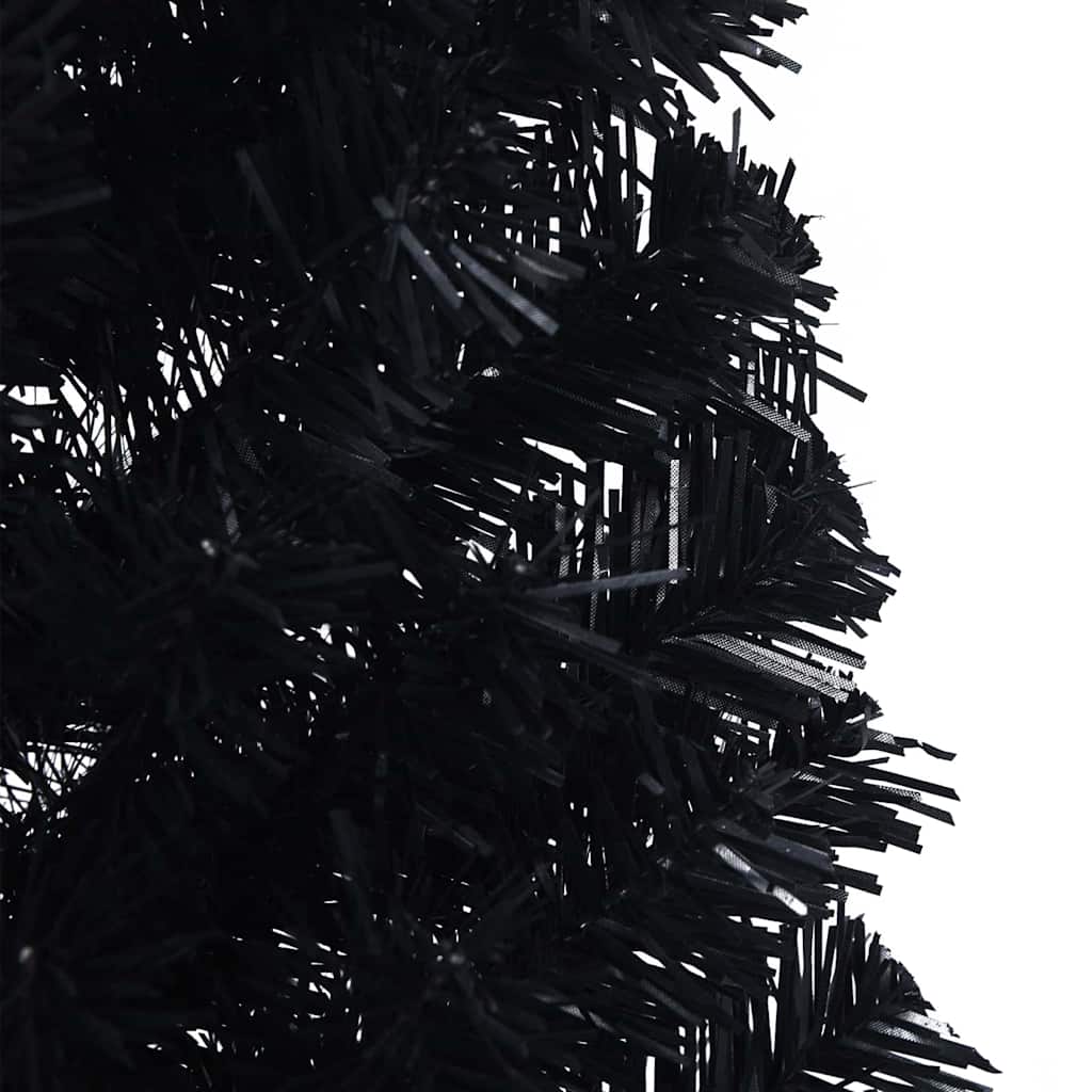Artificial Pre-lit Christmas Tree Black 150 cm PVC