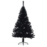 Artificial Pre-lit Christmas Tree Black 150 cm PVC - Top-Down View