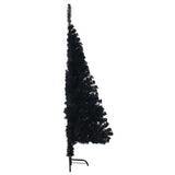 Artificial Pre-lit Christmas Tree Black 150 cm PVC - Rear View