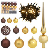 Artificial Pre-lit Christmas Tree Black 150 cm PVC - Rear View