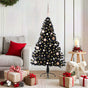 Artificial Pre-lit Christmas Tree Black 150 cm PVC