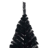 Artificial Pre-lit Christmas Tree Black 180 cm PVC - Close-Up Angle