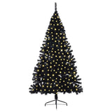 Artificial Pre-lit Christmas Tree Black 180 cm PVC - Side View