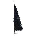 Artificial Pre-lit Christmas Tree Black 180 cm PVC