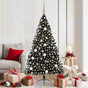 Artificial Pre-lit Christmas Tree Black 180 cm PVC