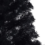 Artificial Pre-lit Christmas Tree Black 210 cm PVC - Low Angle
