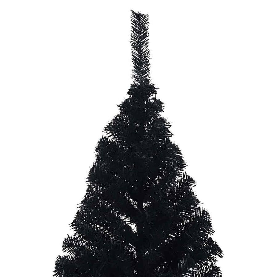 Artificial Pre-lit Christmas Tree Black 240 cm PVC
