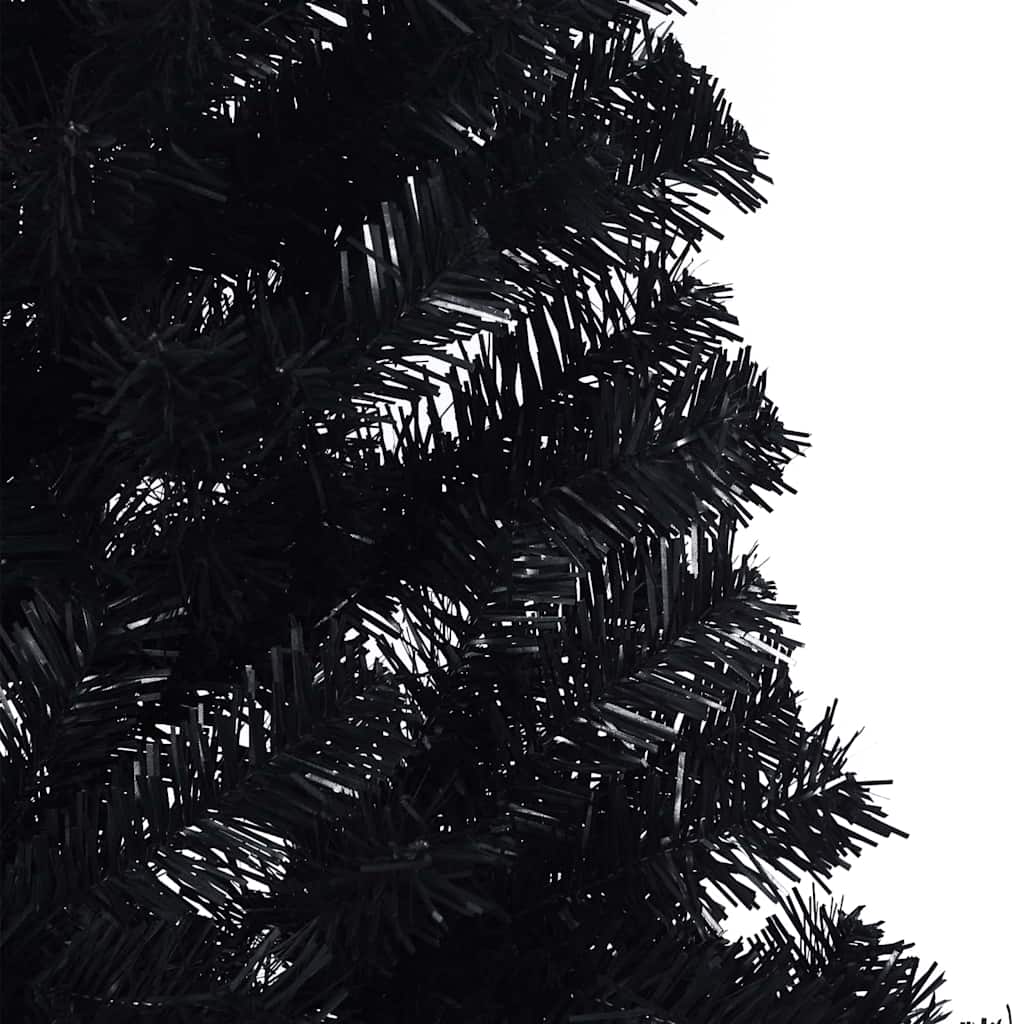 Artificial Pre-lit Christmas Tree Black 240 cm PVC