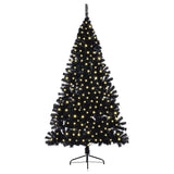 Artificial Pre-lit Christmas Tree Black 240 cm PVC - Side View