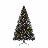 Artificial Pre-lit Christmas Tree Black 240 cm PVC