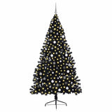 Artificial Pre-lit Christmas Tree Black 240 cm PVC