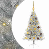 Artificial Pre-lit Christmas Tree Silver 120 cm PET - Front View