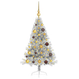 Artificial Pre-lit Christmas Tree Silver 120 cm PET