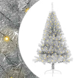 Artificial Pre-lit Christmas Tree Silver 150 cm PET