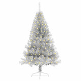 Artificial Pre-lit Christmas Tree Silver 150 cm PET