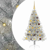 Artificial Pre-lit Christmas Tree Silver 150 cm PET
