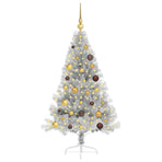 Artificial Pre-lit Christmas Tree Silver 150 cm PET