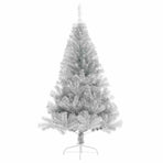 Artificial Pre-lit Christmas Tree Silver 150 cm PET
