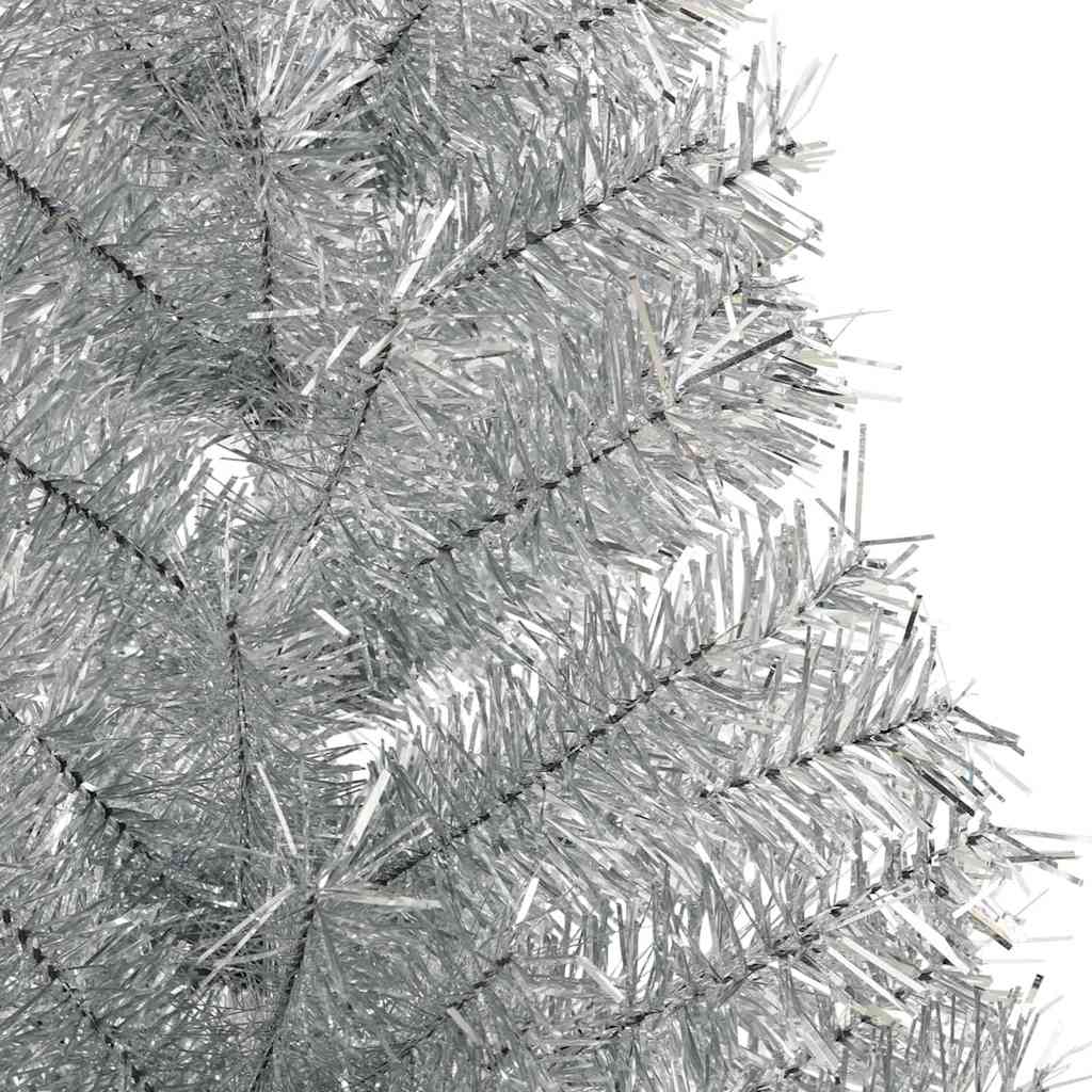 Artificial Pre-lit Christmas Tree Silver 180 cm PET
