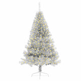 Artificial Pre-lit Christmas Tree Silver 180 cm PET - Side View