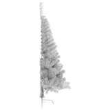 Artificial Pre-lit Christmas Tree Silver 180 cm PET - Rear View