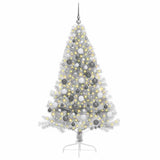 Artificial Pre-lit Christmas Tree Silver 180 cm PET - Side View