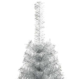 Artificial Pre-lit Christmas Tree Silver 210 cm PET