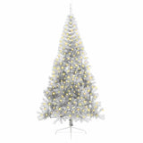 Artificial Pre-lit Christmas Tree Silver 210 cm PET - Side View