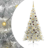 Artificial Pre-lit Christmas Tree Silver 210 cm PET - Front View