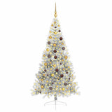 Artificial Pre-lit Christmas Tree Silver 210 cm PET
