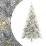 Artificial Pre-lit Christmas Tree Silver 240 cm PET - Front View