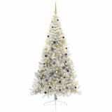 Artificial Pre-lit Christmas Tree Silver 240 cm PET - Side View