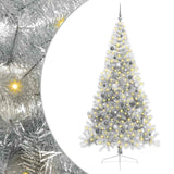 Artificial Pre-lit Christmas Tree Silver 240 cm PET - Front View
