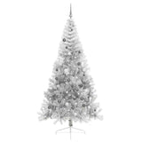 Artificial Pre-lit Christmas Tree Silver 240 cm PET - 45-Degree Angle