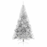 Artificial Pre-lit Christmas Tree Silver 240 cm PET - Rear View