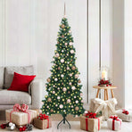Corner Artificial Christmas Tree Green 180 cm PVC and Metal