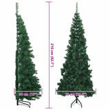 Corner Artificial Christmas Tree Green 210 cm PVC and Metal - Extra Image