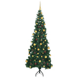 Corner Artificial Christmas Tree Green 210 cm PVC and Metal