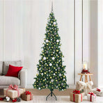 Corner Artificial Christmas Tree Green 210 cm PVC and Metal