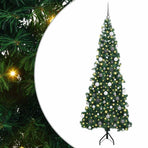 Corner Artificial Christmas Tree Green 210 cm PVC and Metal