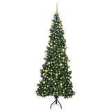 Corner Artificial Christmas Tree Green 240 cm PVC and Metal - Side View