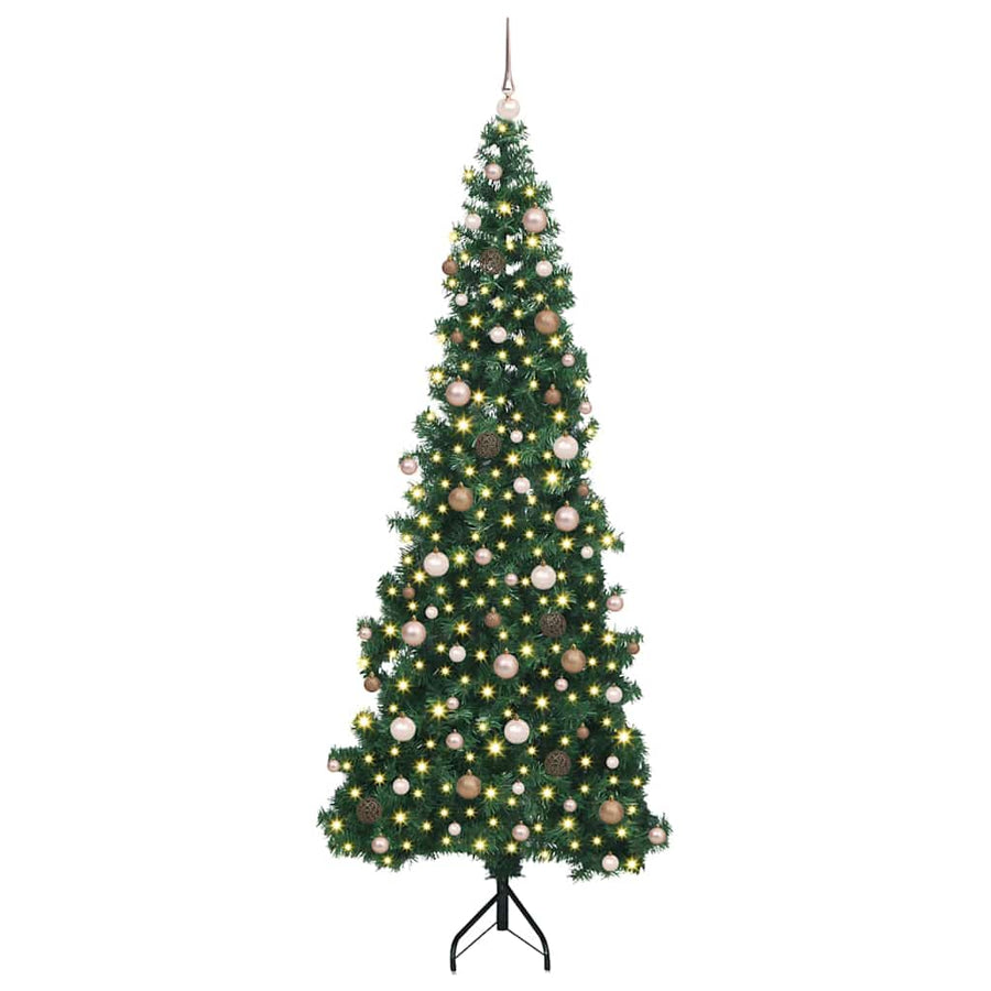 Corner Artificial Christmas Tree Green 240 cm PVC and Metal