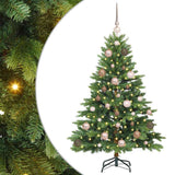 Artificial Christmas Tree with 150 LEDs Green 120 cm PE and PVC - Front View