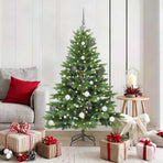 Artificial Christmas Tree with 150 LEDs Green 150 cm PE and PVC
