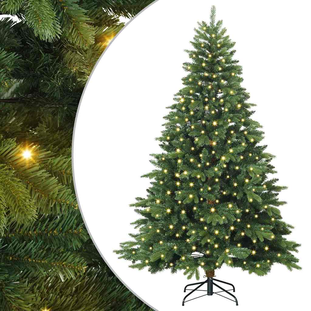 Artificial Christmas Tree with 300 LEDs Green 180 cm PE and PVC