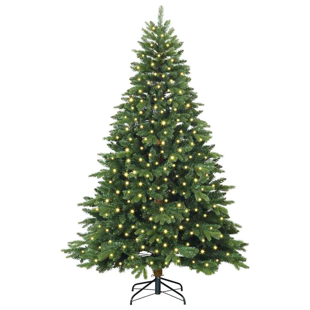 Artificial Christmas Tree with 300 LEDs Green 210 cm PE and PVC
