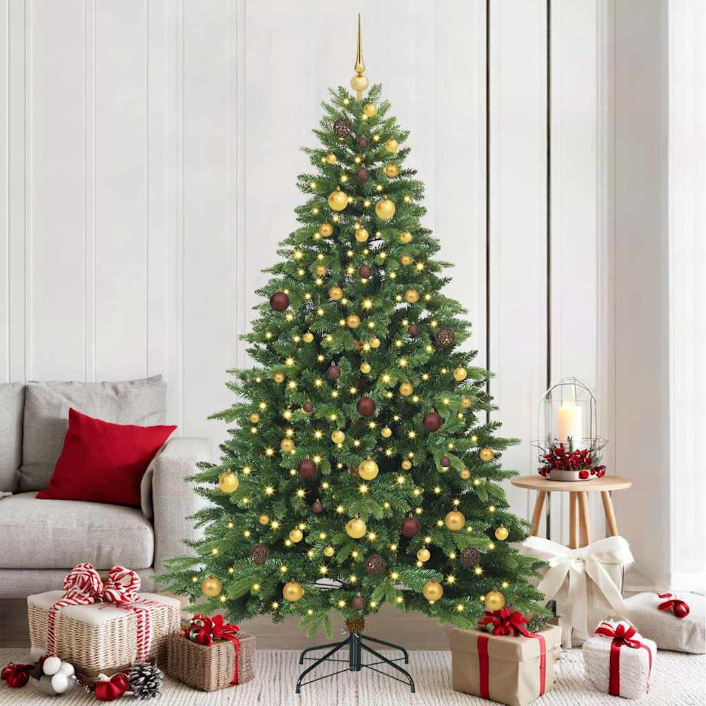 Artificial Christmas Tree with 300 LEDs Green 210 cm PE and PVC