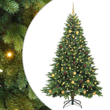 Artificial Christmas Tree with 300 LEDs Green 210 cm PE and PVC - Front View