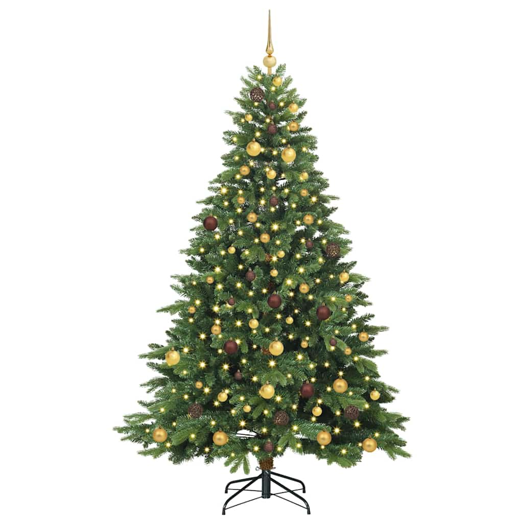 Artificial Christmas Tree with 300 LEDs Green 210 cm PE and PVC