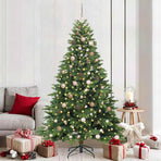 Artificial Christmas Tree with 300 LEDs Green 210 cm PE and PVC